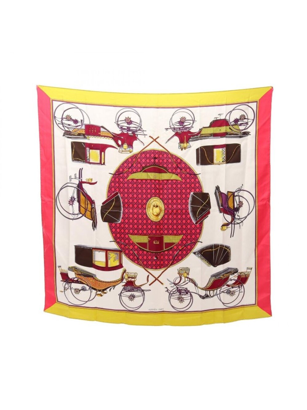 Hermes Scarf Carre 90 les Voitures a Transformation Silk